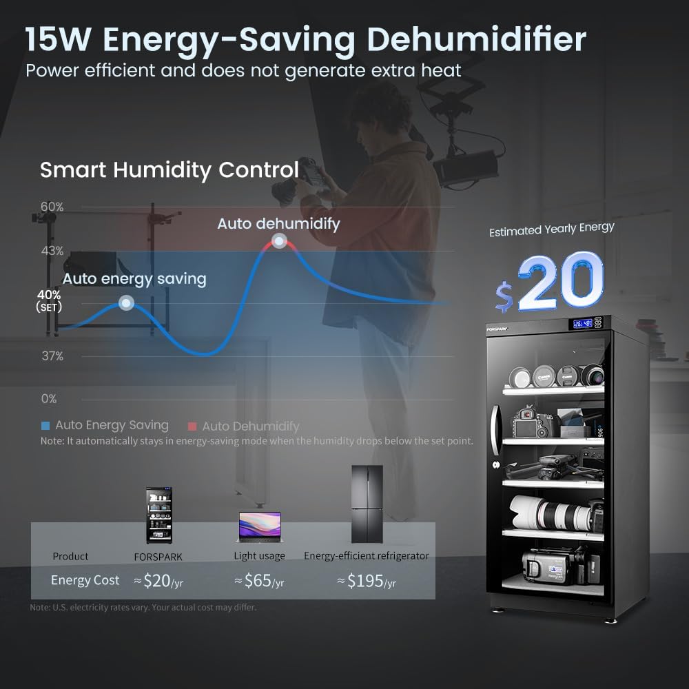 Forspark ORSPARK 125L Dual-Core Camera Dehumidifier Cabinet