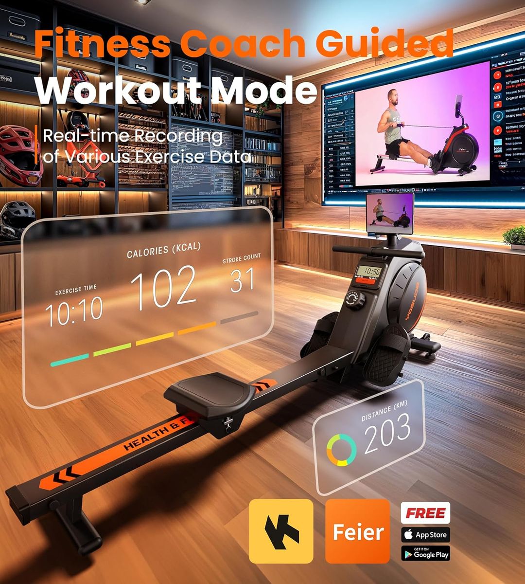 YOSUDA Magnetic Rower: Smooth, Quiet Home Workouts