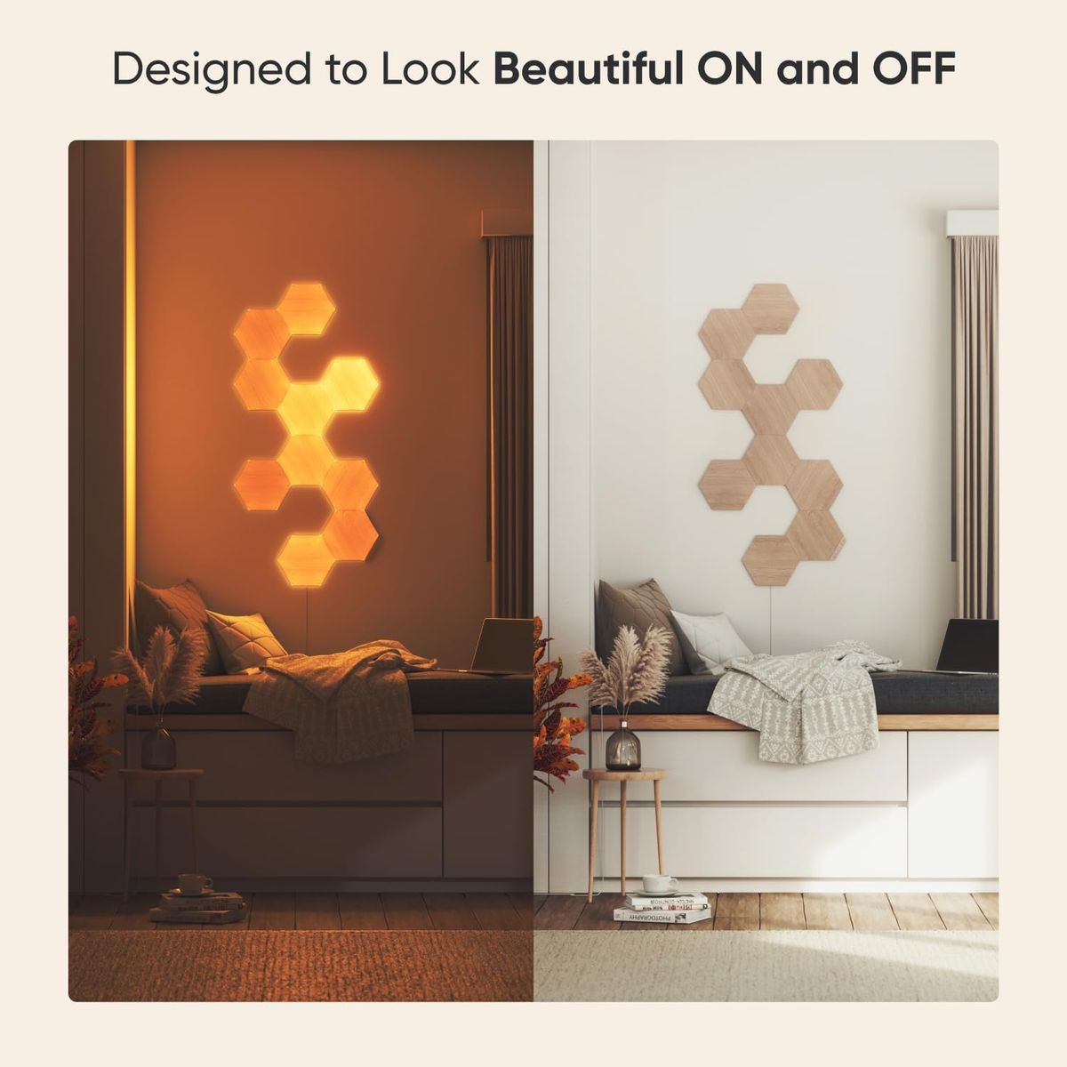 Nanoleaf Elements SMK 7PK – Natural Wood Smart Lighting