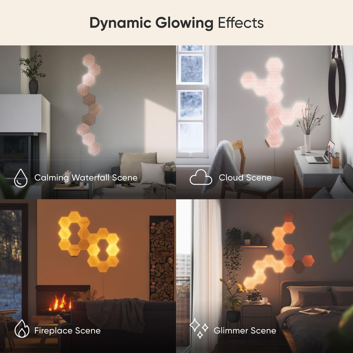 Nanoleaf Elements SMK 7PK – Natural Wood Smart Lighting