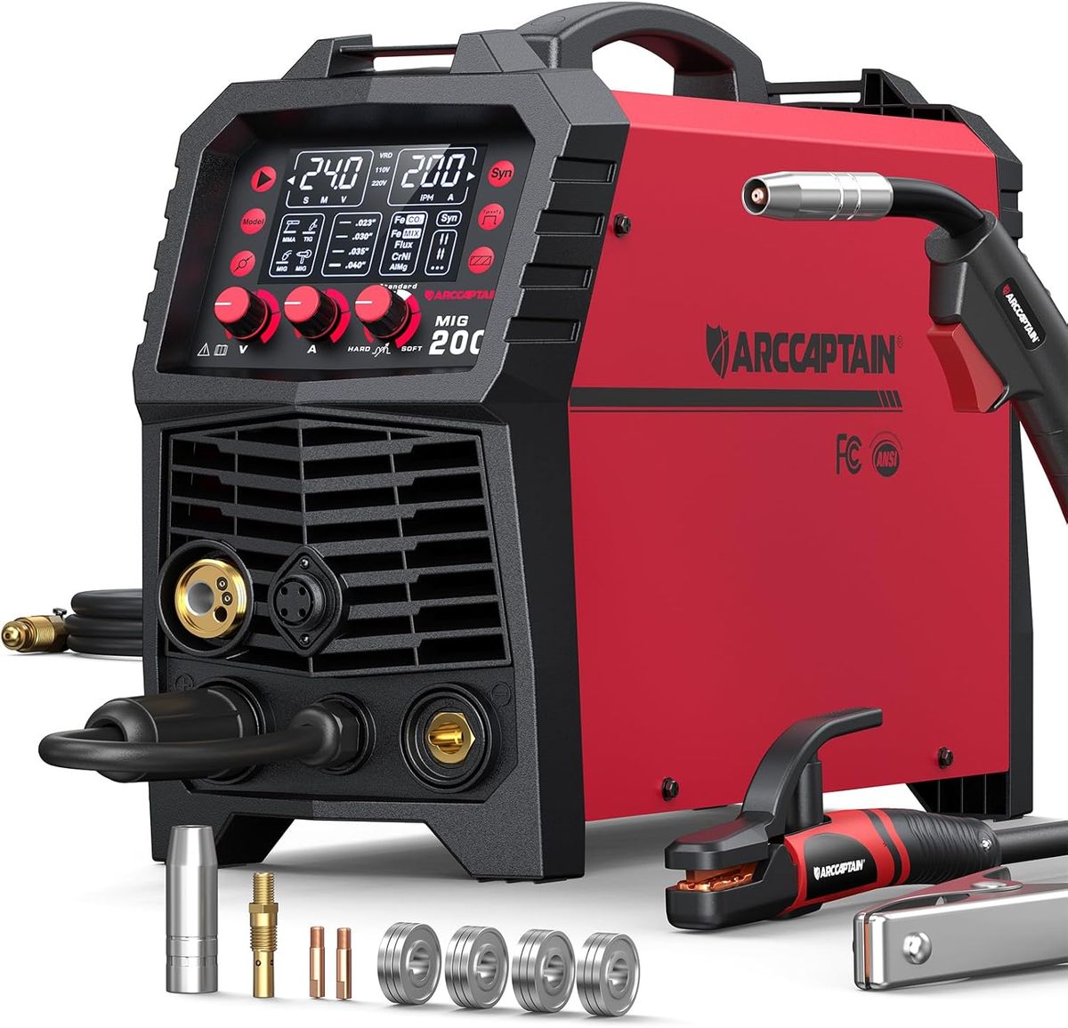 ARCCAPTAIN 200Amp 6-in-1 MIG Welder for Aluminum