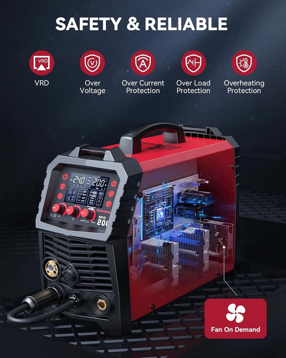 ARCCAPTAIN 200Amp 6-in-1 MIG Welder for Aluminum