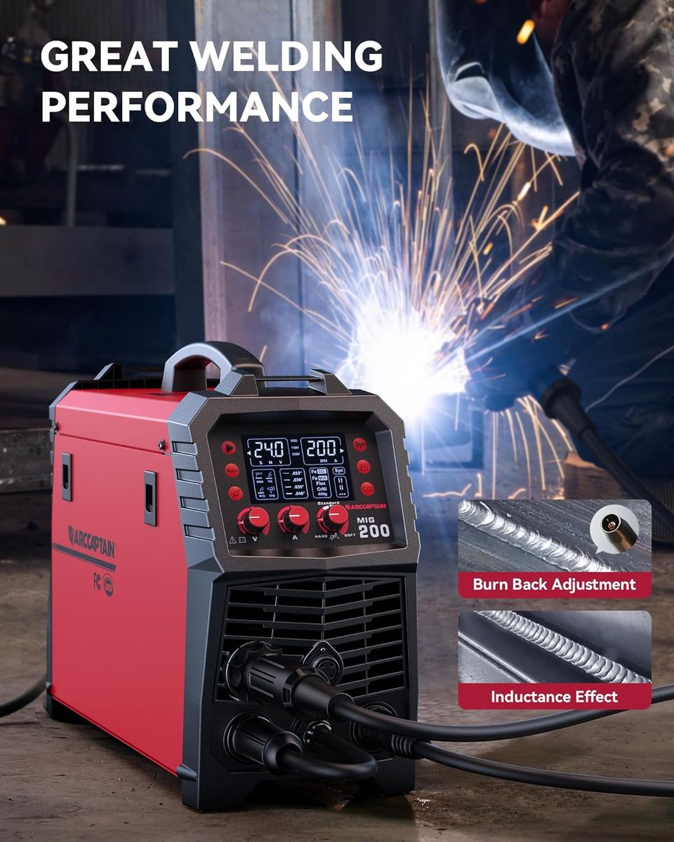 ARCCAPTAIN 200Amp 6-in-1 MIG Welder for Aluminum