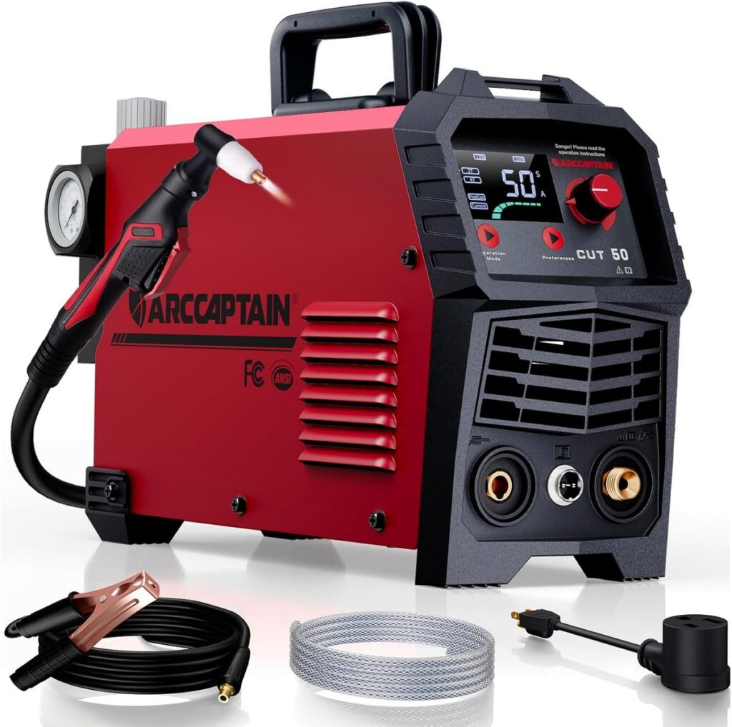 ARCCAPTAIN 50A Plasma Cutter – Large LED, Dual Voltage for DIY