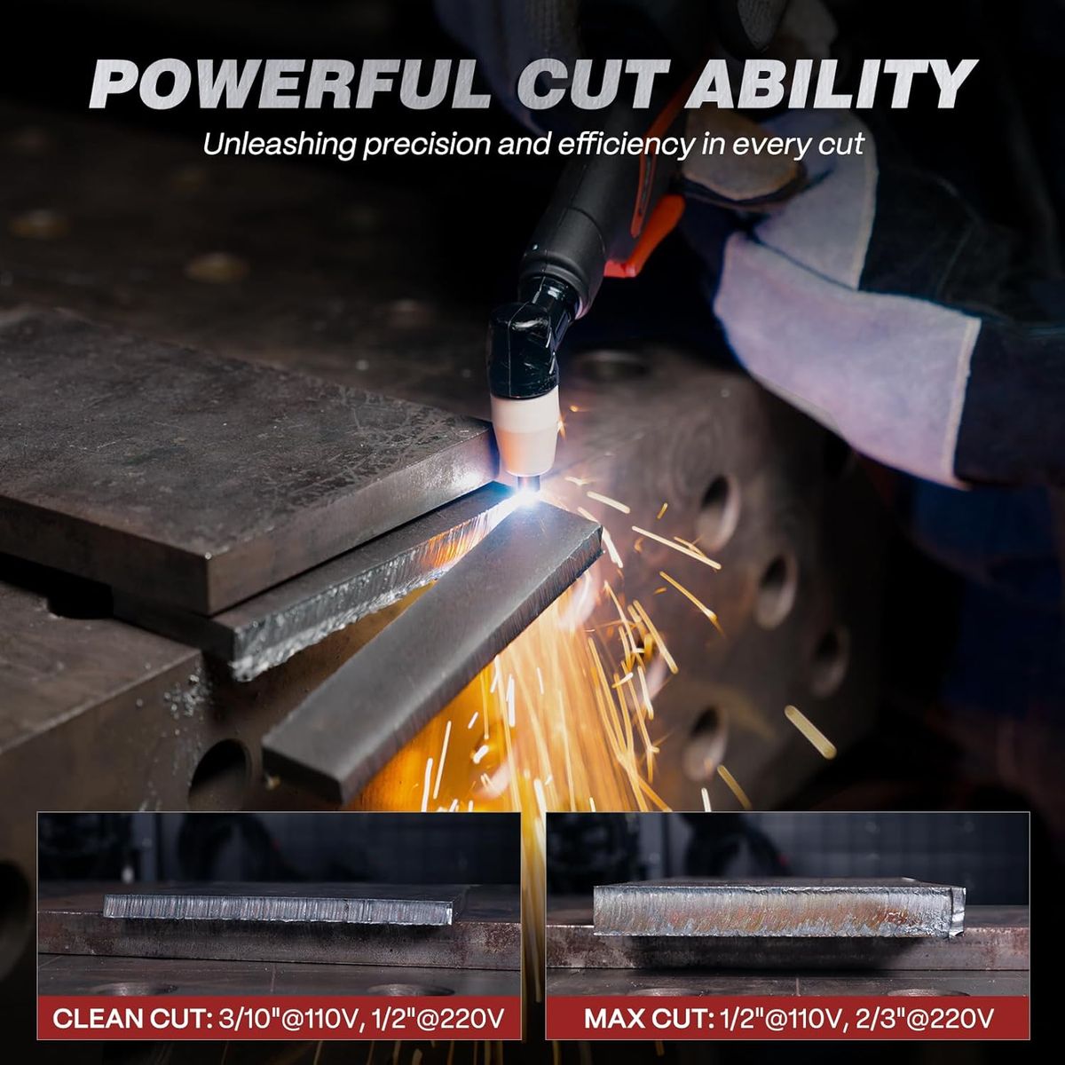 ARCCAPTAIN 50A Plasma Cutter – Large LED, Dual Voltage for DIY