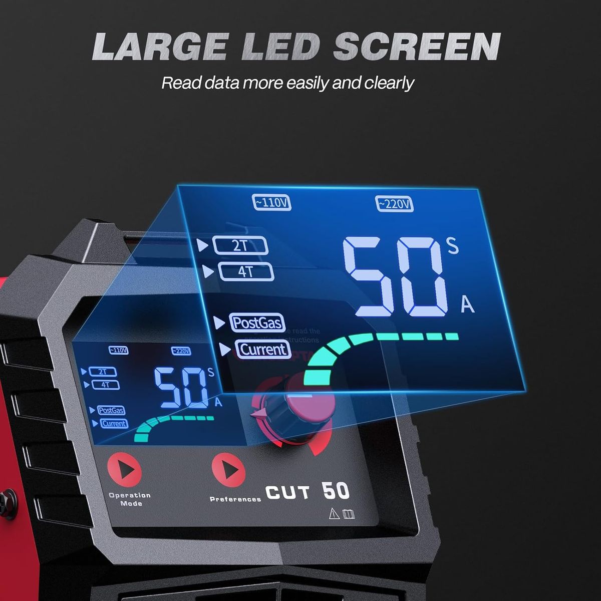 ARCCAPTAIN 50A Plasma Cutter – Large LED, Dual Voltage for DIY