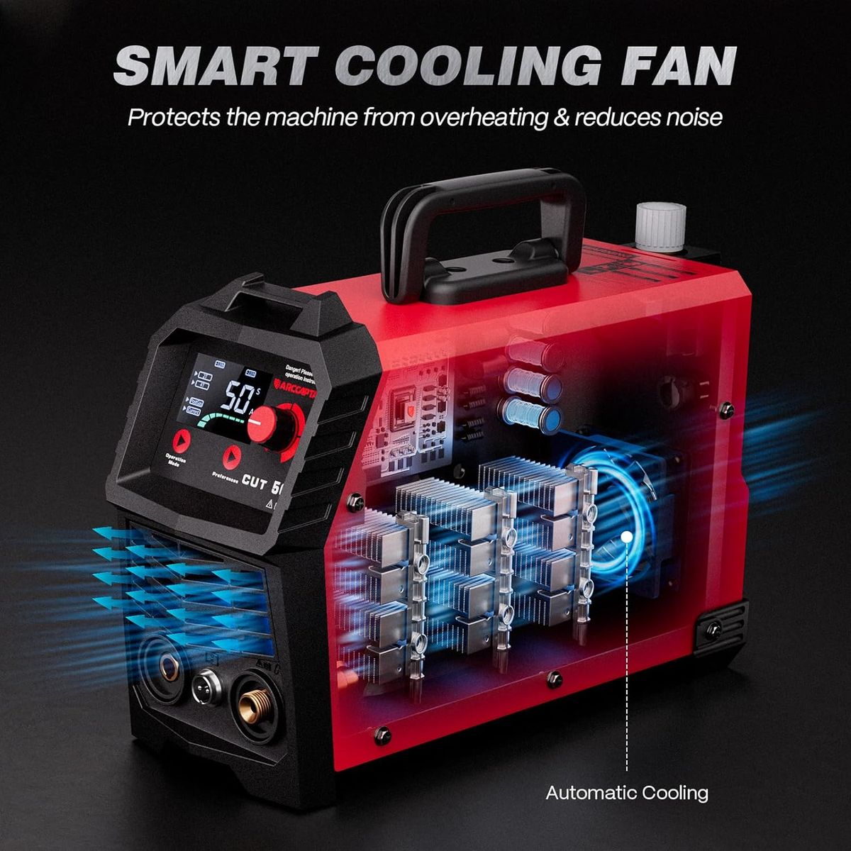 ARCCAPTAIN 50A Plasma Cutter – Large LED, Dual Voltage for DIY