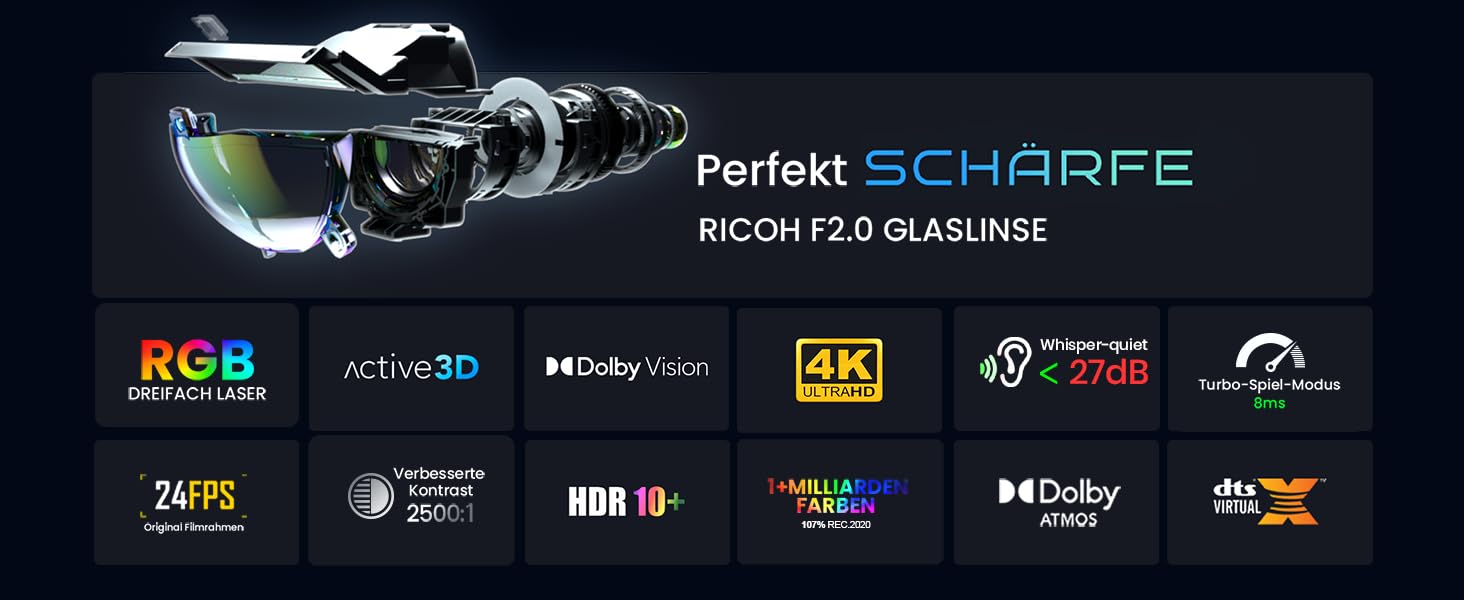 AWOL VISION LTV-2500: 4K RGB Ultrakurzdistanz Laser-TV