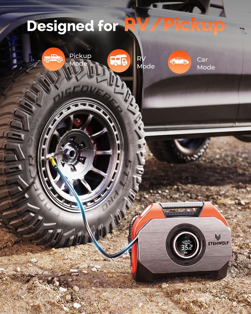ETENWOLF VORTEX S6 Tire Inflator: Precision and Power