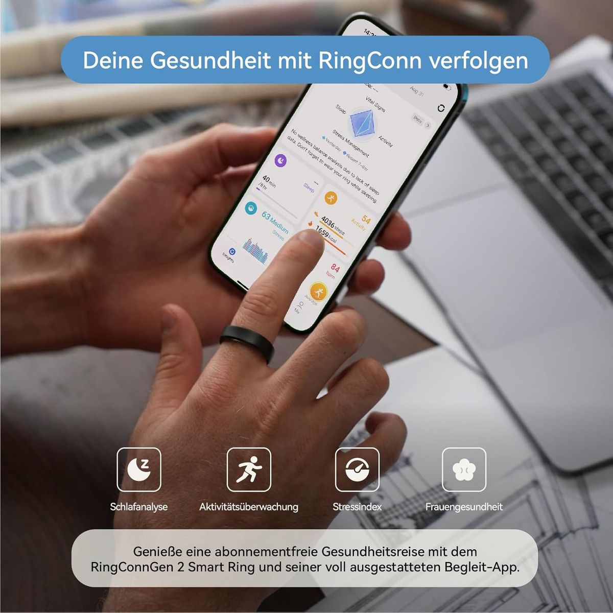 RingConn Gen 2 Smart Ring – Oro Rosa: Ihr Gesundheitsbegleiter