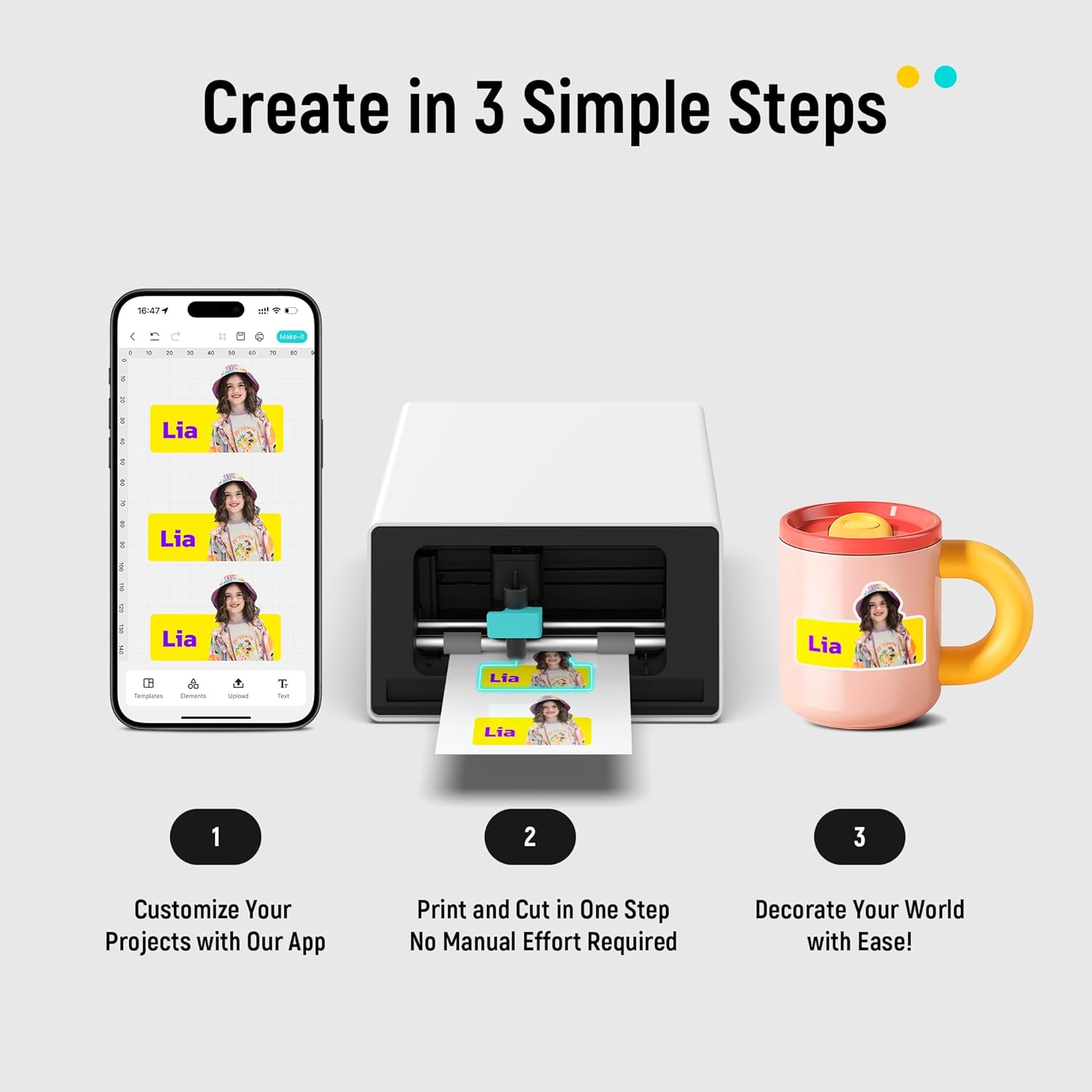 137954 Liene PixCut S1: Precision Sticker Printer & Cutter