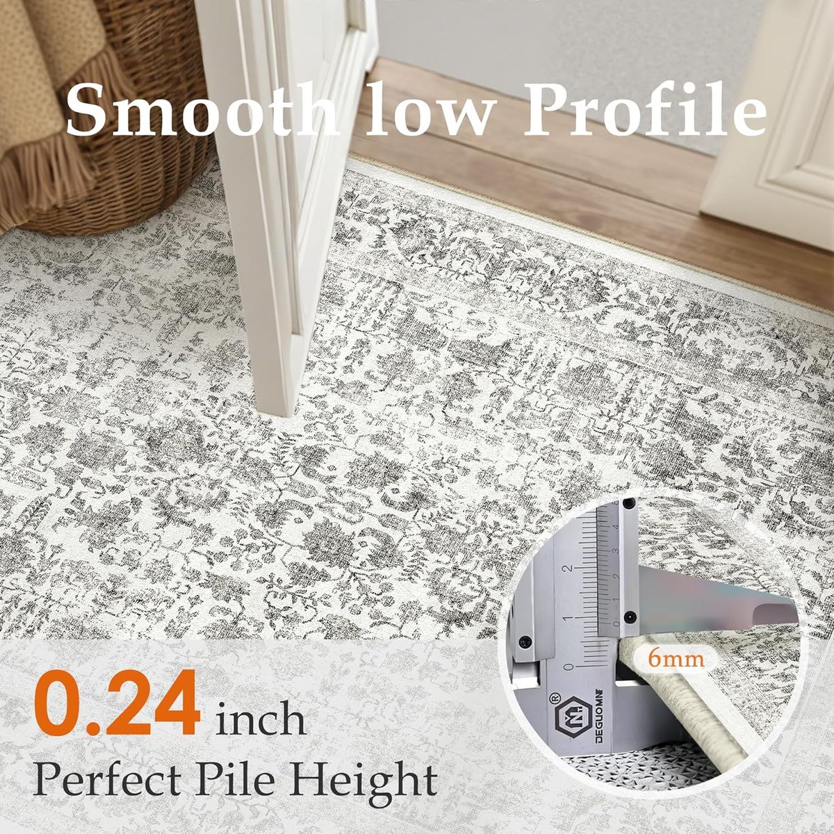 Purecozy 10x12 Machine Washable Vintage Area Rug