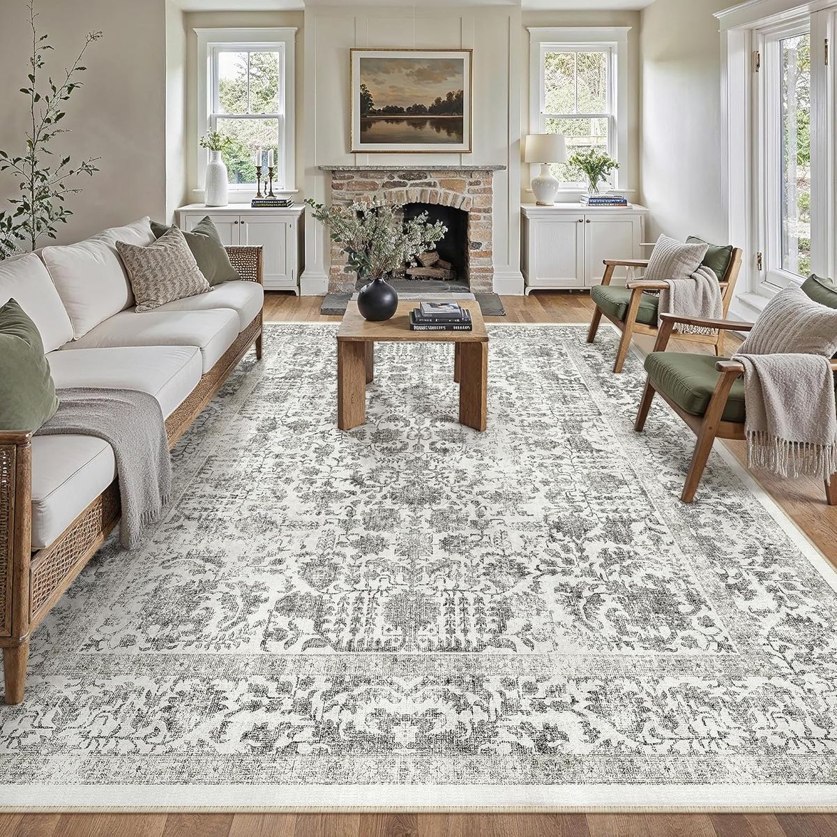 Purecozy 10x12 Machine Washable Vintage Area Rug