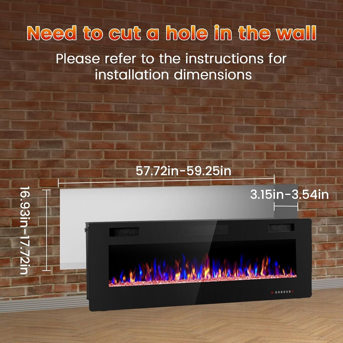 Electactic 60-Inch Electric Fireplace: Warmth & Elegance
