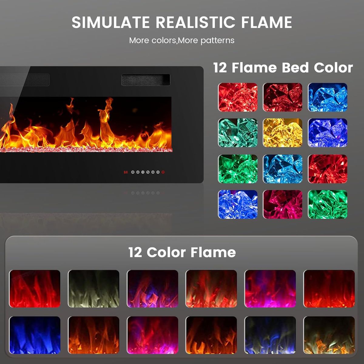 Electactic 60-Inch Electric Fireplace: Warmth & Elegance