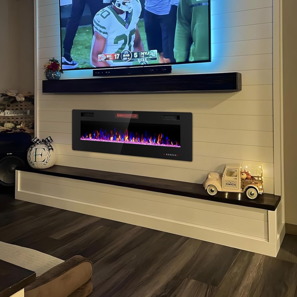 Electactic 60-Inch Electric Fireplace: Warmth & Elegance