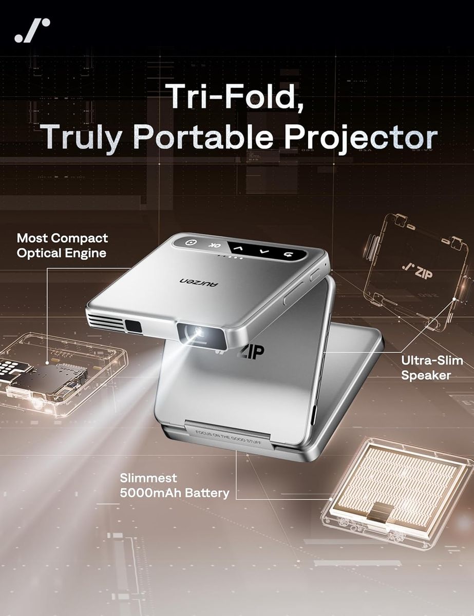 Aurzen ZIP Tri-Fold Projector: Your Ultimate Portable Cinema