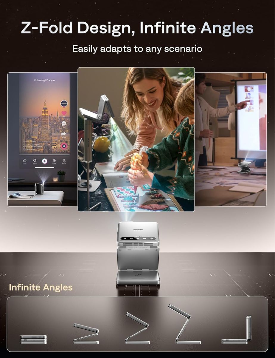 Aurzen ZIP Tri-Fold Projector: Your Ultimate Portable Cinema
