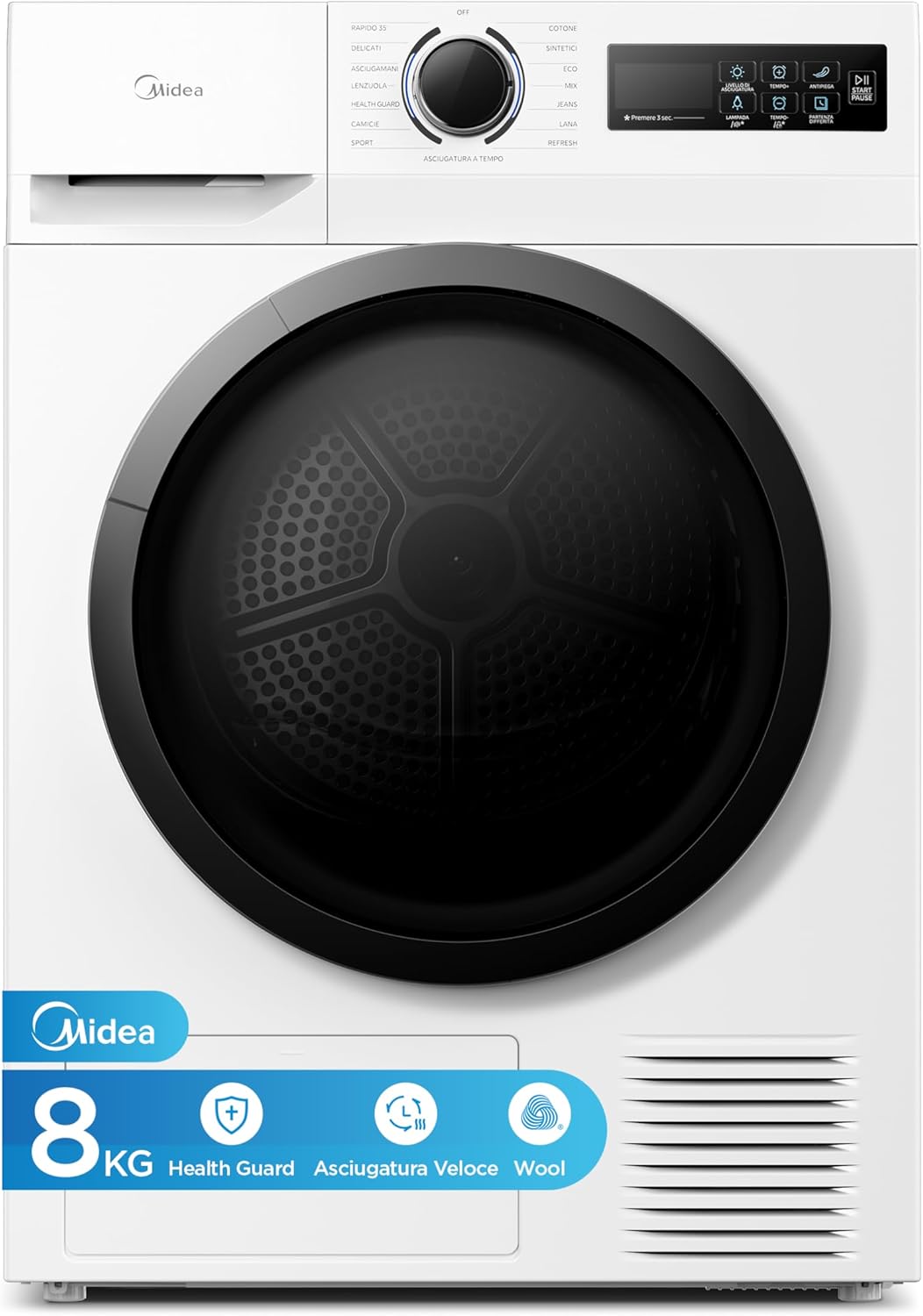 Midea Asciugatrice 8kg: Pompa di Calore e Classe A++