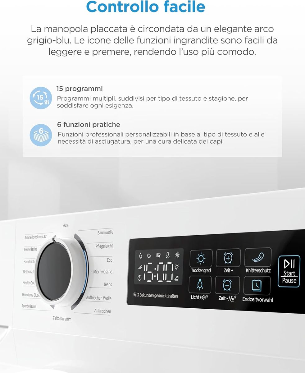 Midea Asciugatrice 8kg: Pompa di Calore e Classe A++