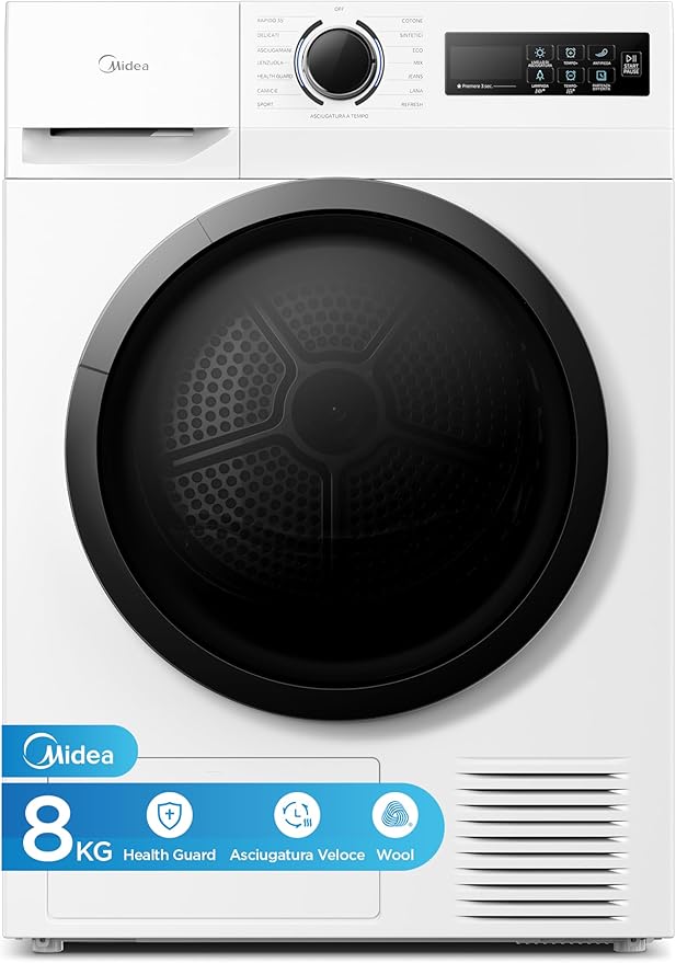 Midea Asciugatrice 8kg: Pompa di Calore e Classe A++