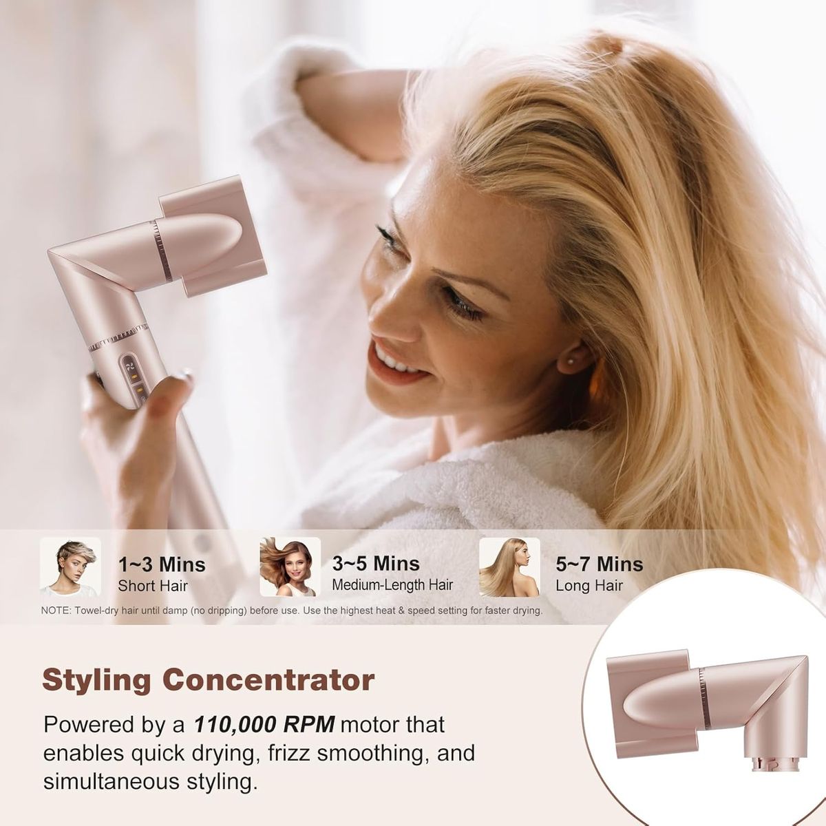 7MAGIC 7-in-1 Hot Air Styler: Fast Dry & Auto Curls