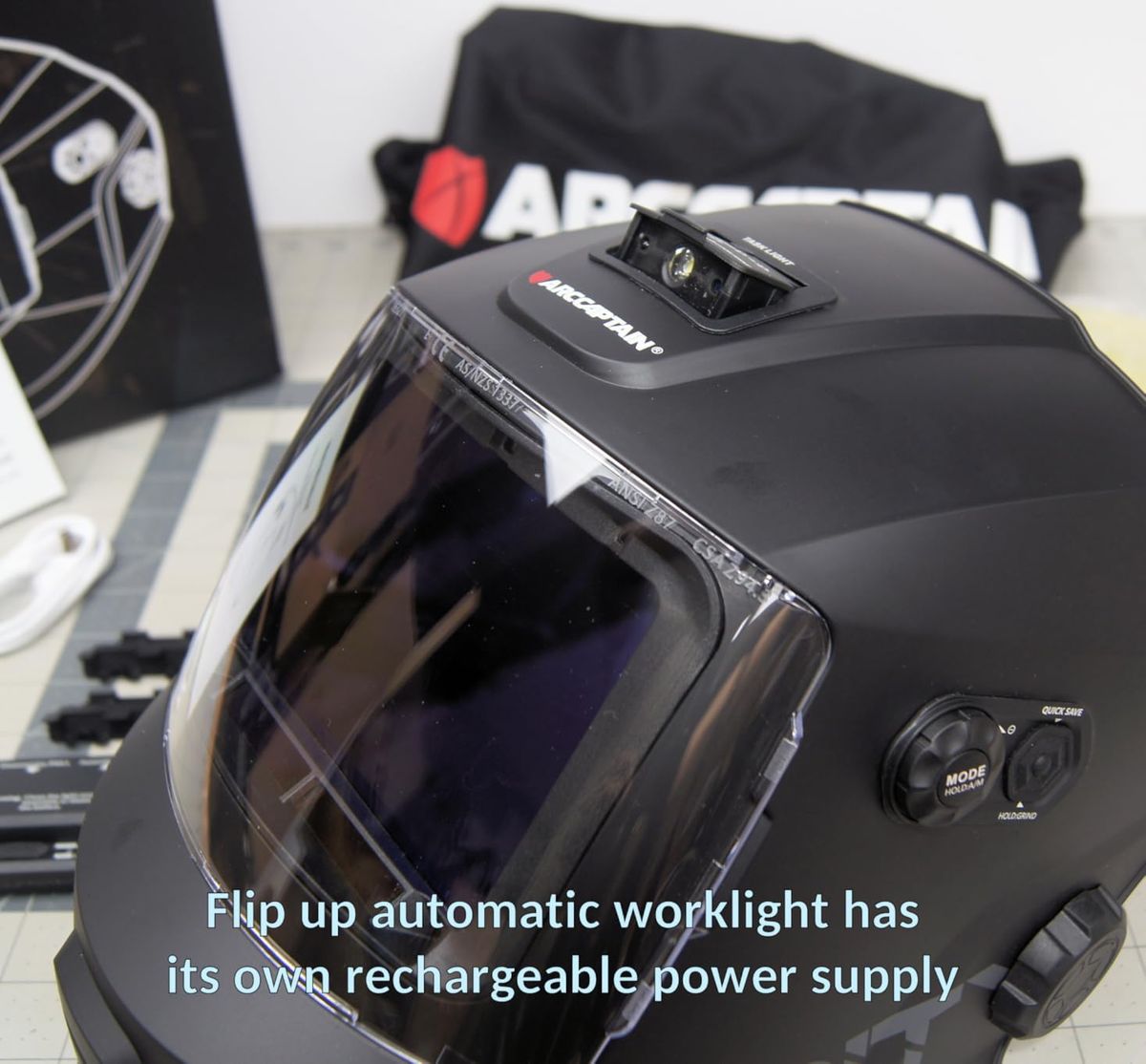 ARCCAPTAIN Intelligent Welding Helmet: 4.6" Large Viewing Screen & True Color