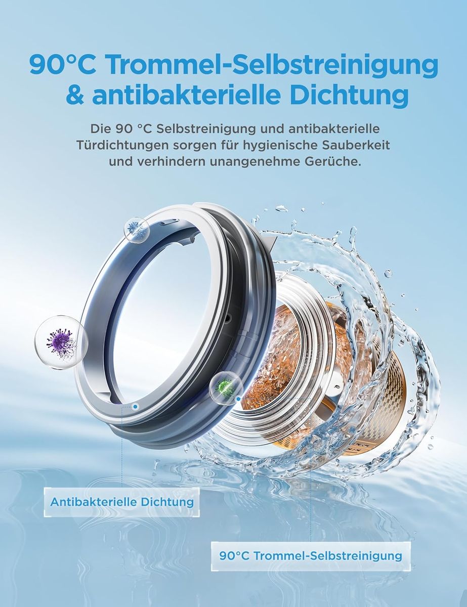 Midea V5 Series Waschmaschine – 8 kg, Steam Wash & App
