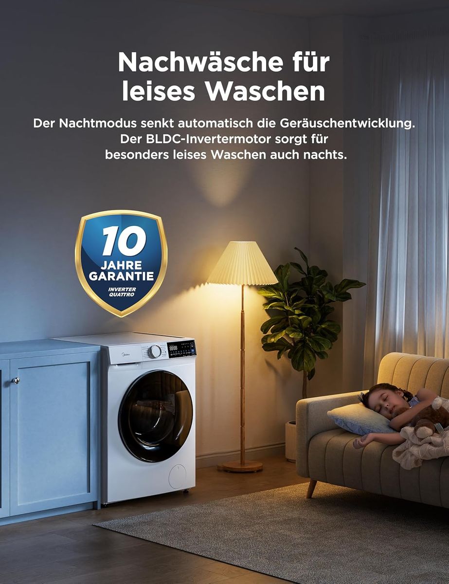 Midea V5 Series Waschmaschine – 8 kg, Steam Wash & App
