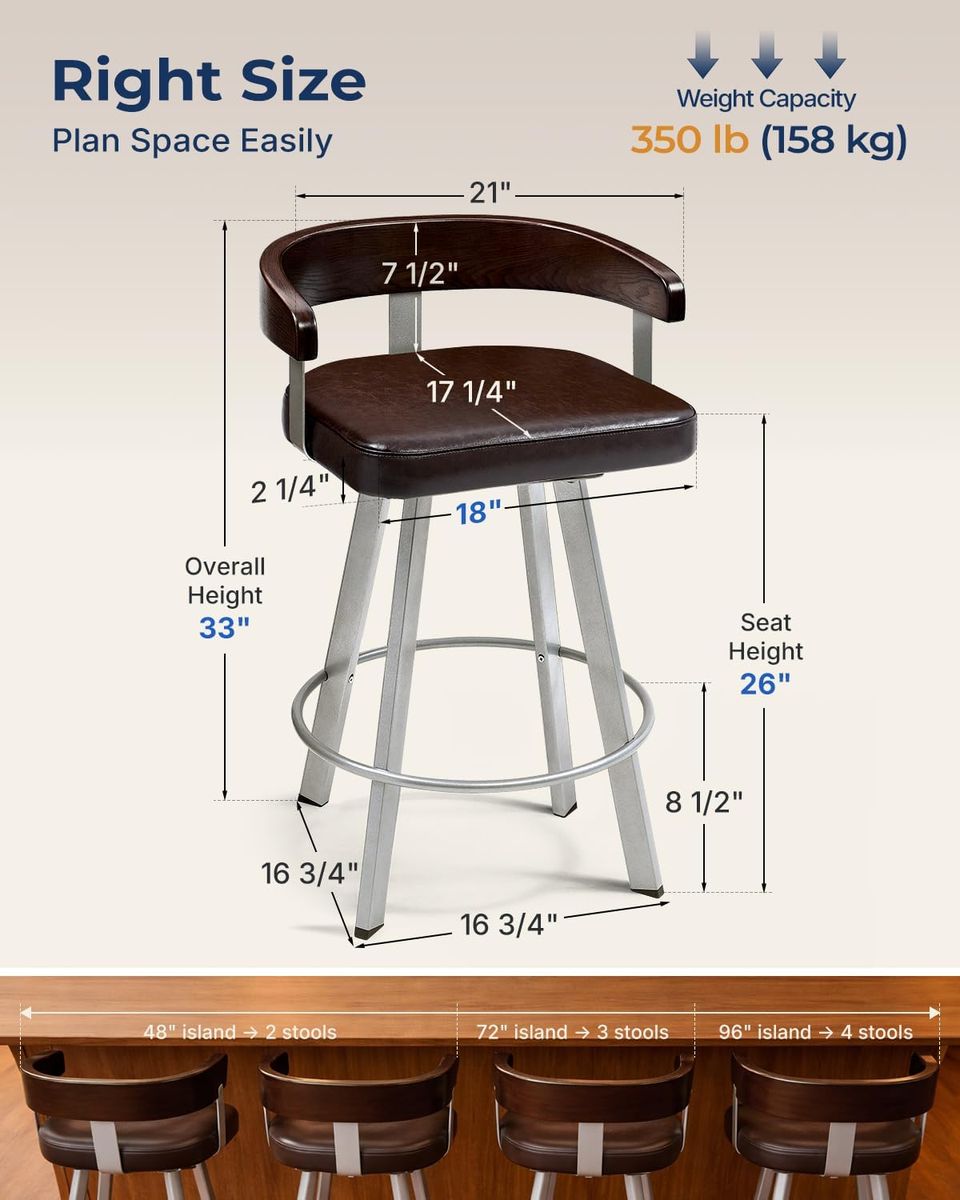 Forspark 350 lbs Bar Stools: Strength Meets Style