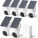 AOSU 6-Cam Wireless Security System – No Subscription, 360° Tracking