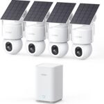 AOSU SolarCam D1 Max 4-Cam Kit: 4K Solar Security, No Fees