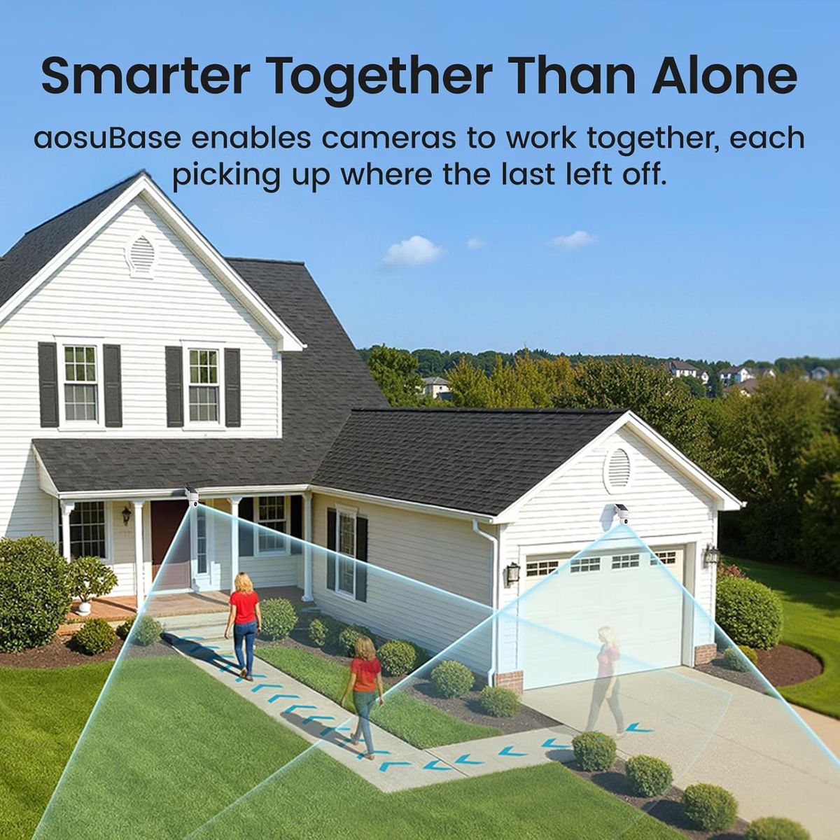 AOSU SolarCam D1 Max 4-Cam Kit: 4K Solar Security, No Fees