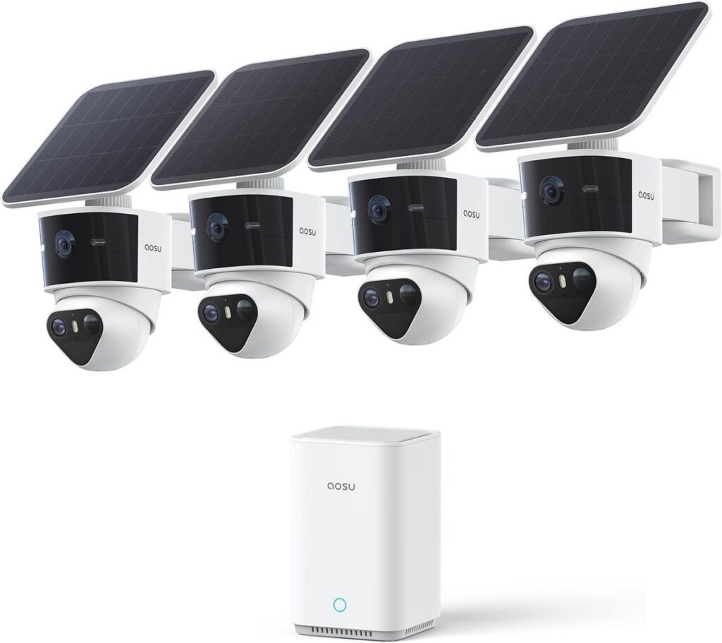 AOSU T2 Pro: Solar-Powered 4-Cam Security System with 3K Dual Cam