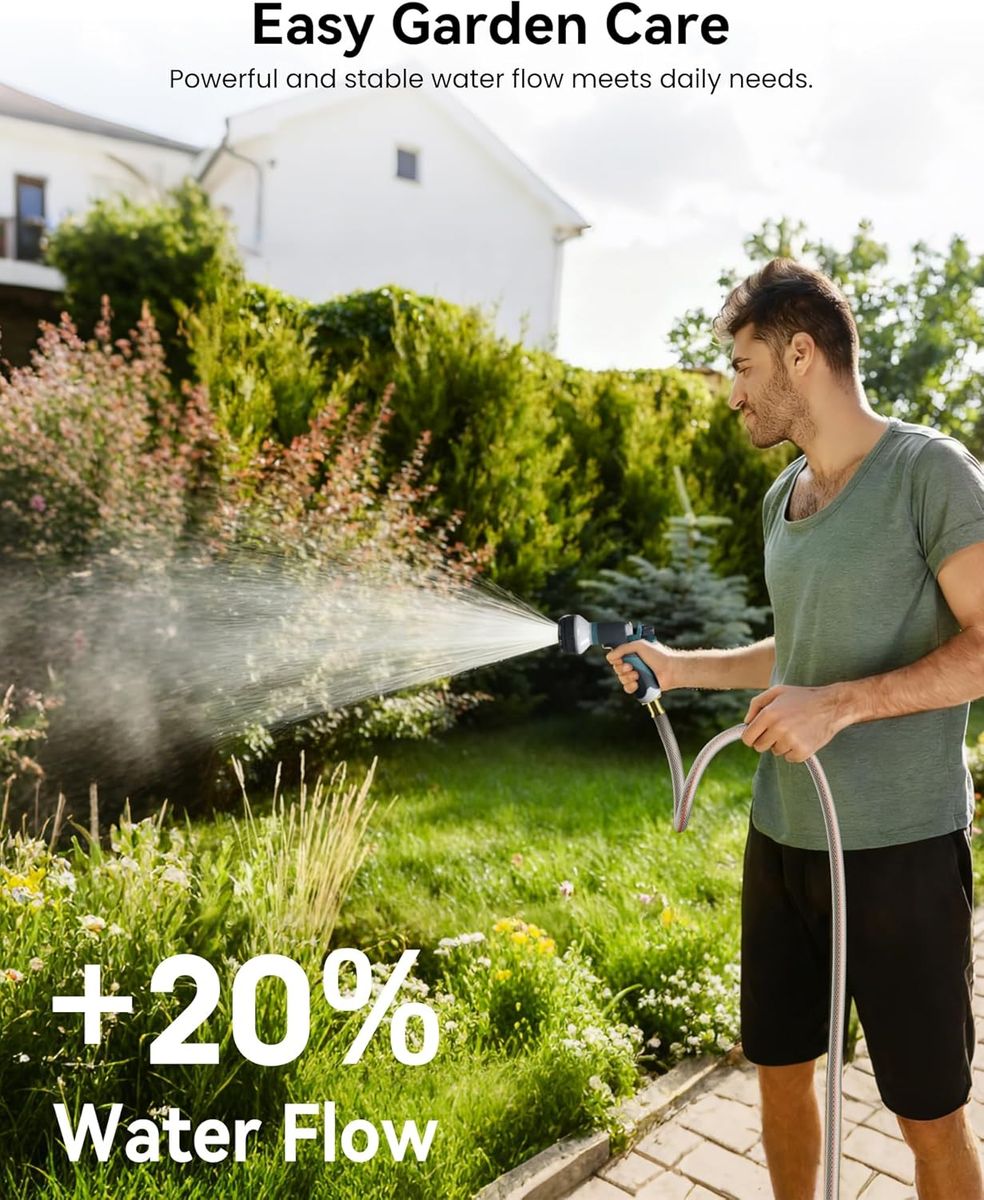 AYURA 100ft Retractable Garden Hose Reel: Heavy Duty & Auto Rewind