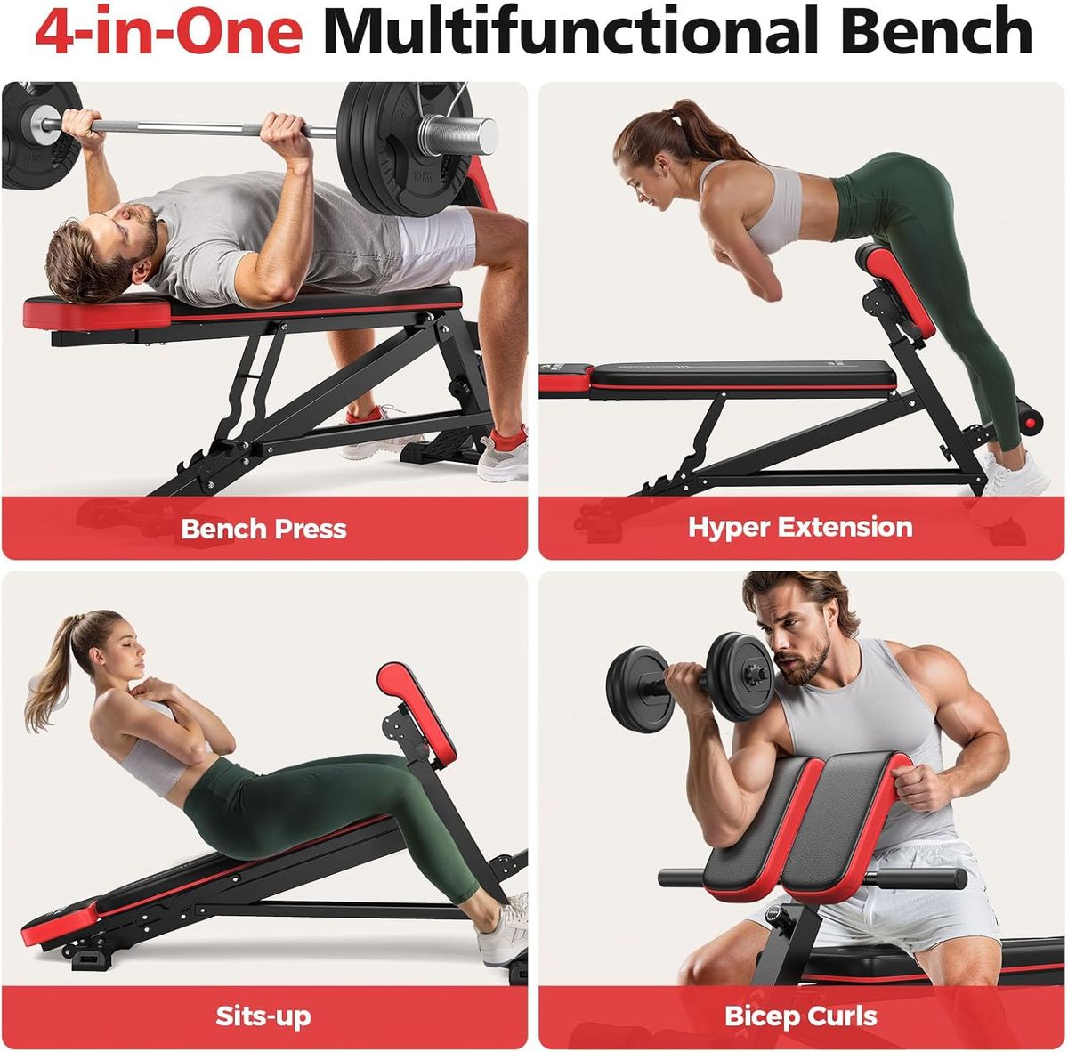 FLYBIRD 4-in-1 Roman Chair: Ultimate Full Body Workout