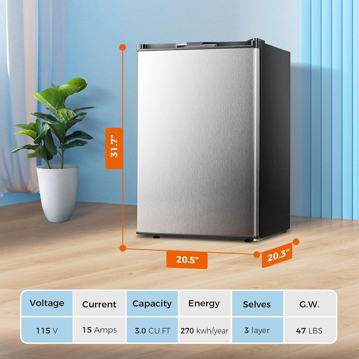 LHRIVER Kismile 3.0 Cu.ft Freezer: Compact & Reliable