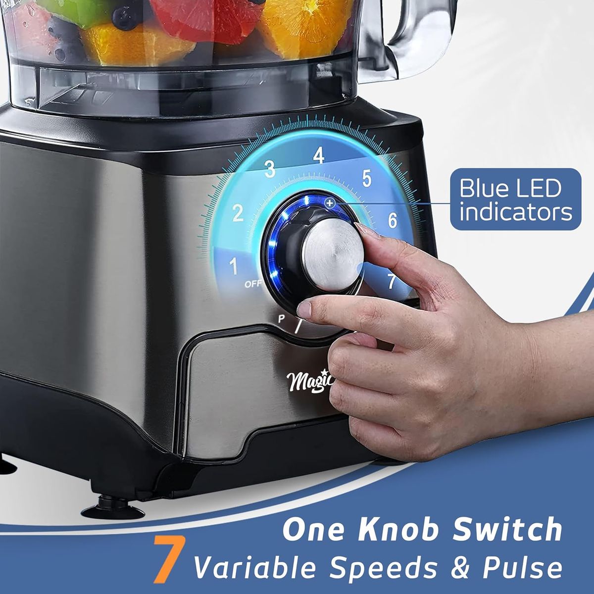 Magiccos 14-Cup Food Processor: Slice, Shred & Chop with Ease