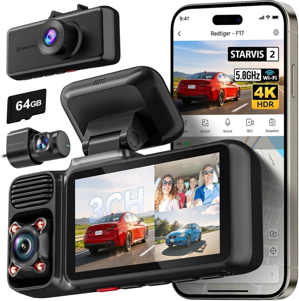 REDTIGER F17 4K 3-Channel Dash Cam: Ultimate Road Safety