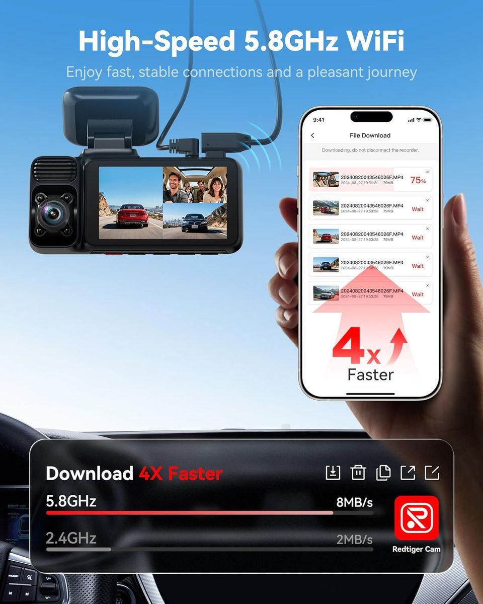 REDTIGER F17 4K 3-Channel Dash Cam: Ultimate Road Safety