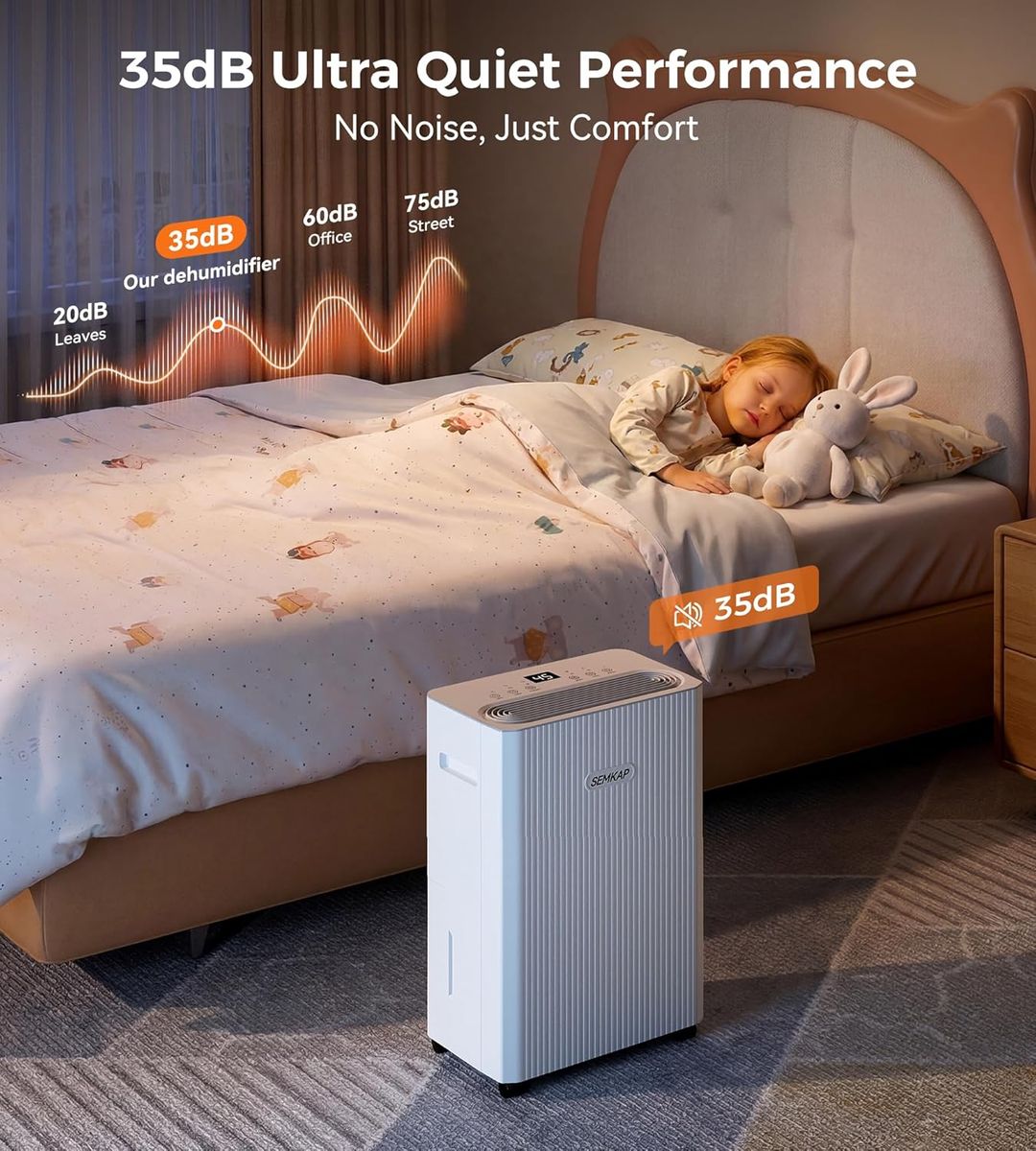 SEMKAP 32-Pint Dehumidifier: 2500 Sq.Ft for Basement & Home