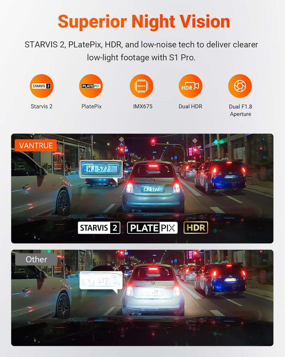 Vantrue S1 Pro AI: Dual 1440P Dash Cam Excellence