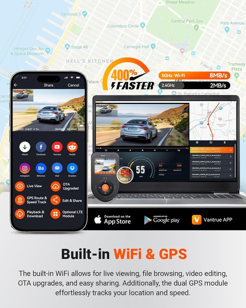 Vantrue S1 Pro AI: Dual 1440P Dash Cam Excellence