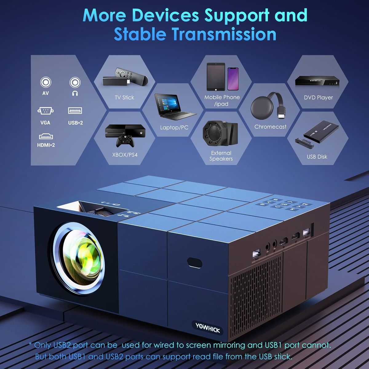 YOWHICK 4K Smart Projector: Netflix & Dolby Audio
