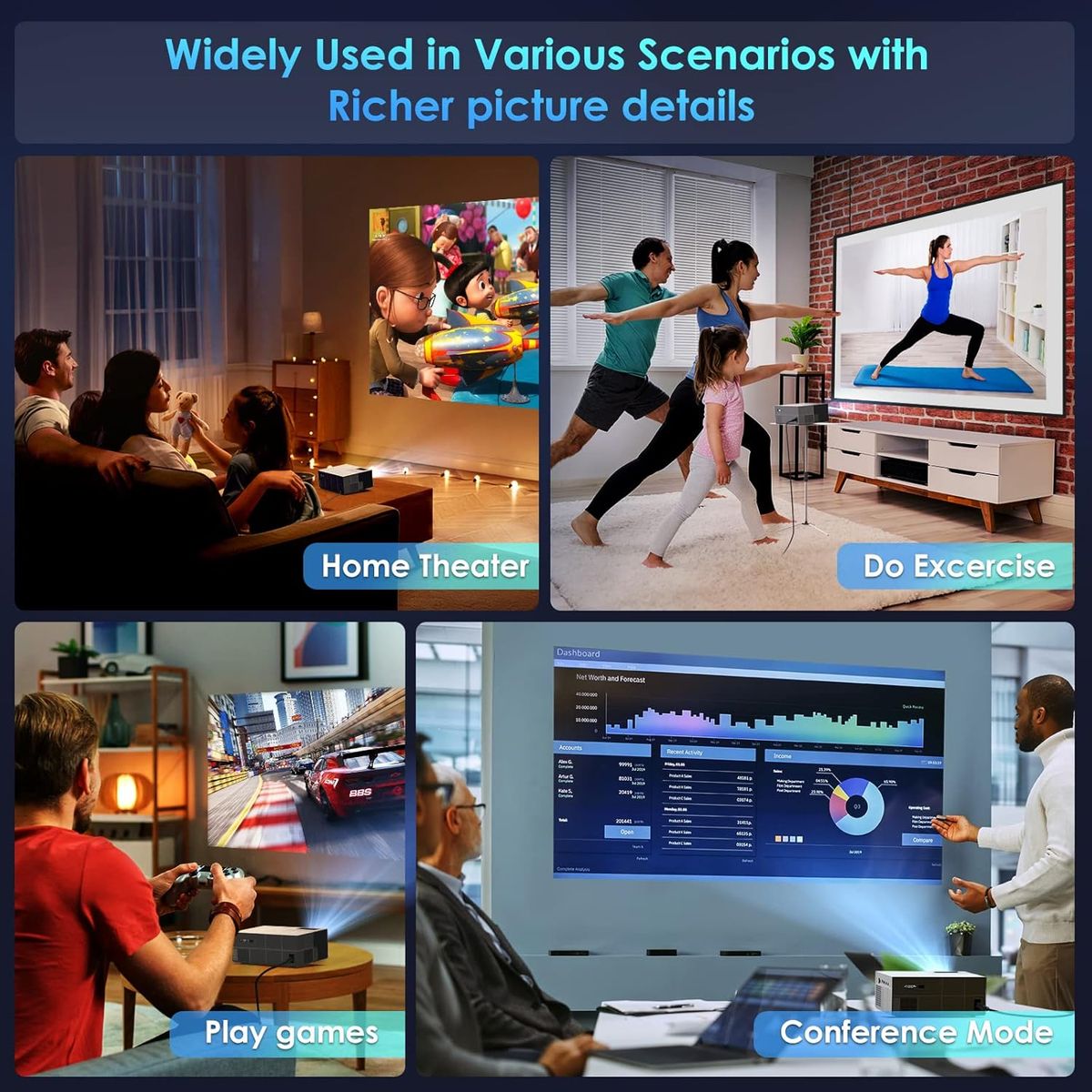 YOWHICK 4K Smart Projector: Netflix & Dolby Audio