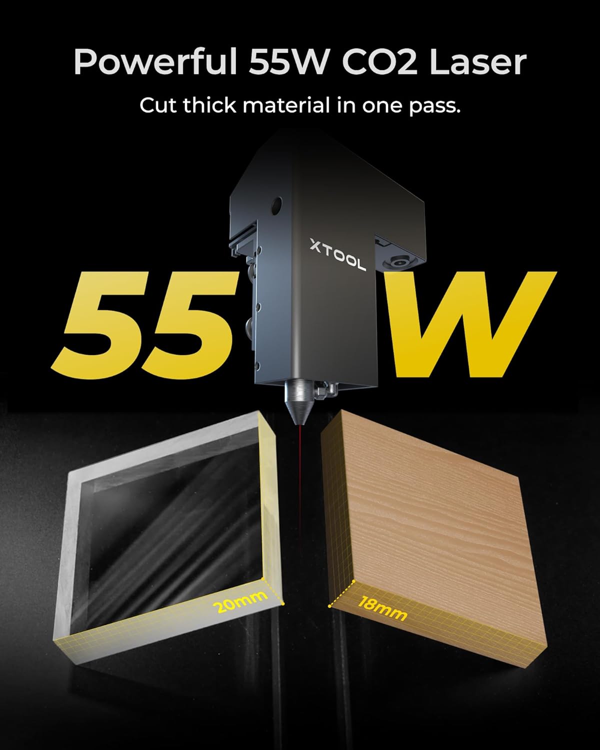 xTool P2S 55W CO2 Laser Cutter: Creativity Unleashed
