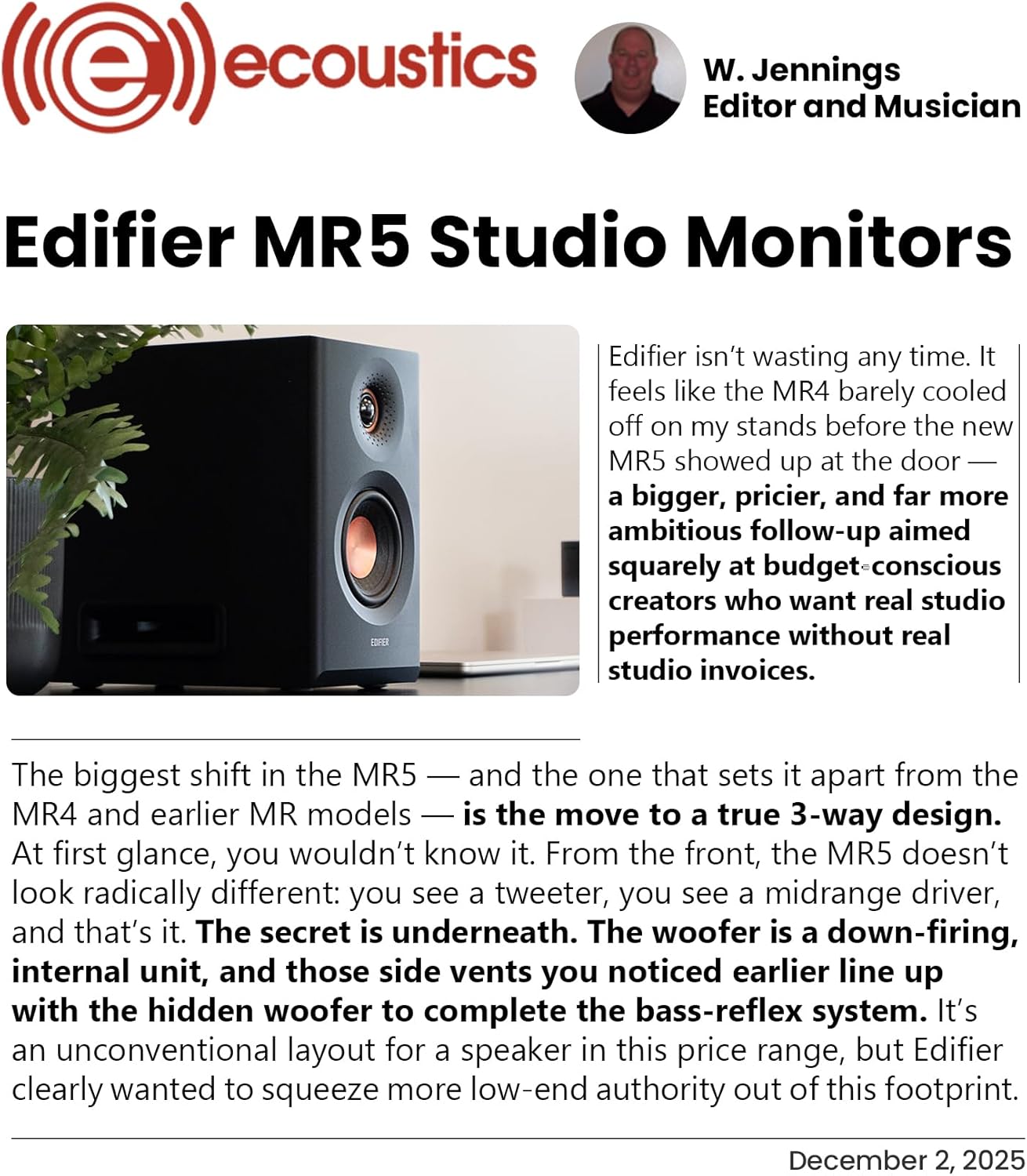 Edifier MR5: Studio-Grade Sound for Your Desktop