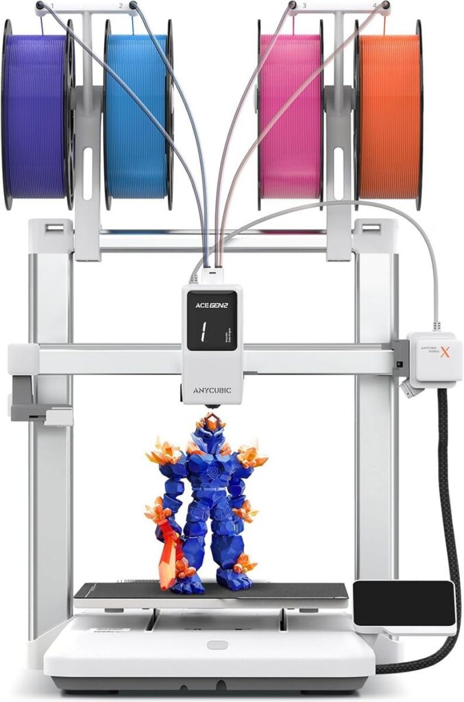 ANYCUBIC Kobra X: High-Speed 3D Printer with 4-Color & AI