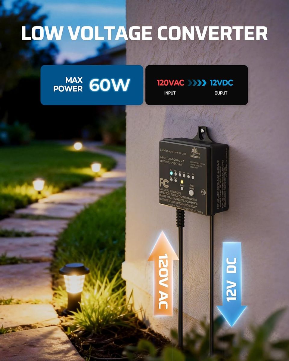DEWENWILS 60W Low Voltage Transformer: Smart Outdoor Lighting