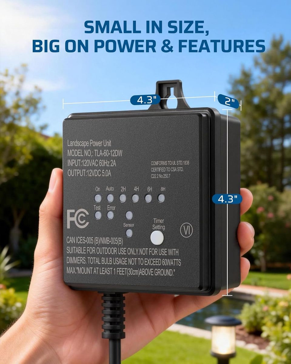 DEWENWILS 60W Low Voltage Transformer: Smart Outdoor Lighting